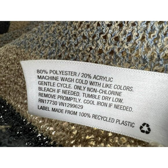 Knox Rose Womens Sweater XXL 2X Stripe Multicolor Open Knit Long Sleeve Pullover - Picture 7 of 7